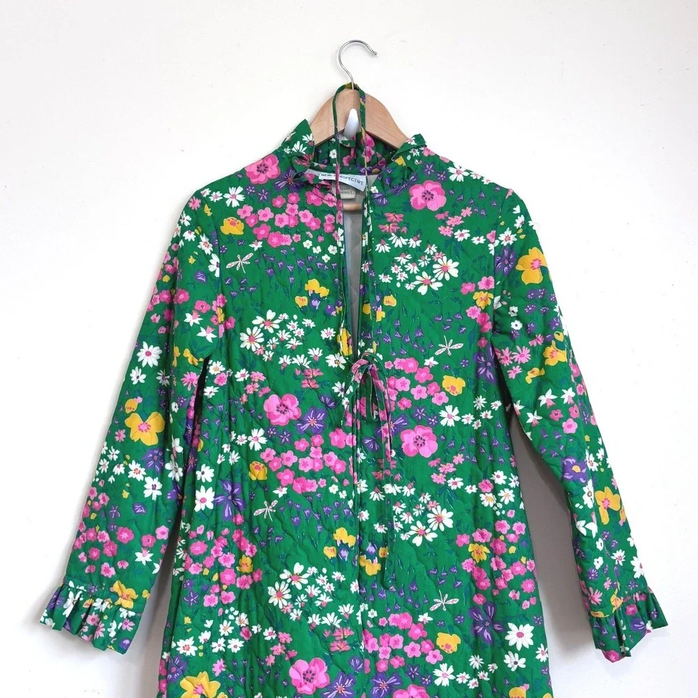 Rosemary Long New Perspective Womens Vintage Floral Quilted Kaftan MuuMuu Size S - Picture 3 of 9